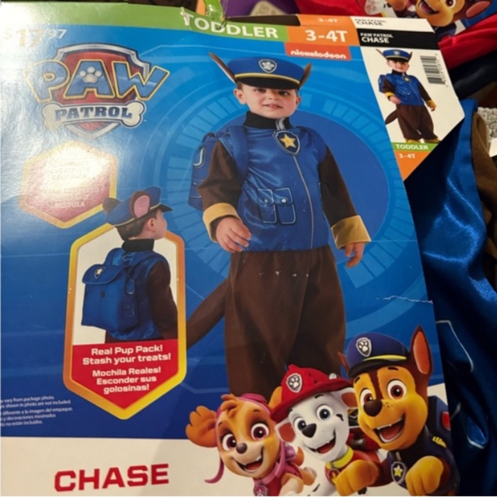 Paw Patrol Chase Blue and Brown Costume Size 3T-4T